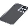 Back Cover Glass With Camera Lens For Samsung Galaxy S21 Ultra (No Logo) (Aftermarket Plus) (Phantom Titanium)