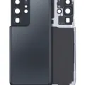 Back Cover Glass With Camera Lens For Samsung Galaxy S21 Ultra (No Logo) (Aftermarket Plus) (Phantom Navy)