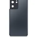 Back Cover Glass With Camera Lens For Samsung Galaxy S21 Ultra (No Logo) (Aftermarket Plus) (Phantom Navy)