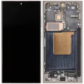 Дисплейний модуль (OLED) з рамкою для Samsung Galaxy S24 Ultra (Refurbished) (Titanium Gray)