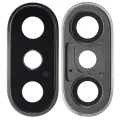 Back Camera Lens With Bracket & Bezel For iPhone XS / XS Max (Real Sapphire) (Premium) (Silver) (10 Pack)