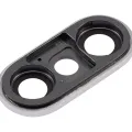 Back Camera Lens With Bracket & Bezel For iPhone XS / XS Max (Real Sapphire) (Premium) (Silver) (10 Pack)
