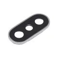 Back Camera Lens With Bracket & Bezel For iPhone X (Real Sapphire) (Premium) (Silver) (10 Pack)
