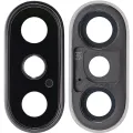 Back Camera Lens With Bracket & Bezel For iPhone XS / XS Max (Aftermarket Plus) (Silver) (10 Pack)