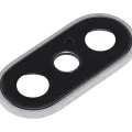 Back Camera Lens With Bracket & Bezel For iPhone XS / XS Max (Aftermarket Plus) (Silver) (10 Pack)