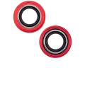 Back Camera Lens With Bracket & Bezel For iPhone 14 / 14 Plus (2 Piece Set) (Aftermarket Plus) (Red)