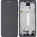 Дисплейний модуль (OLED) з рамкою для Samsung Galaxy A52 4G (A525 / 2021) / A52 5G (A526 / 2021) / A52S 5G (A528 / 2021) (Refurbished) (Awesome Black)
