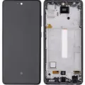 Дисплейний модуль (OLED) з рамкою для Samsung Galaxy A52 4G (A525 / 2021) / A52 5G (A526 / 2021) / A52S 5G (A528 / 2021) (Service Pack) (Awesome Black)