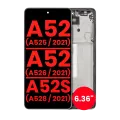 Дисплейний модуль (OLED) з рамкою для Samsung Galaxy A52 4G (A525 / 2021) / A52 5G (A526 / 2021) / A52S 5G (A528 / 2021) (6.36") (Aftermarket Plus) (Awesome Black)