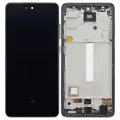 Дисплейний модуль (OLED) з рамкою для Samsung Galaxy A52 4G (A525 / 2021) / A52 5G (A526 / 2021) / A52S 5G (A528 / 2021) (6.36") (Aftermarket Plus) (Awesome Black)