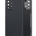 Back Cover Glass With Camera Lens For Samsung Galaxy A52 4G (A525 / 2021) (Aftermarket Plus) (Black)