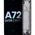 OLED Assembly With Frame For Samsung Galaxy A72 (A725 / 2021) (Service Pack) (Awesome Black)