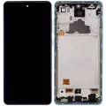 OLED Assembly With Frame For Samsung Galaxy A72 (A725 / 2021) (Aftermarket Plus) (Awesome Blue)