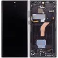 Дисплейний модуль (OLED) з рамкою для Samsung Galaxy S22 Ultra 5G (Service Pack) (Phantom Black)
