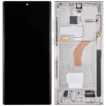 Дисплейний модуль (OLED) з рамкою для Samsung Galaxy S22 Ultra 5G (Service Pack) (Phantom White)