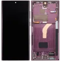 OLED Assembly With Frame For Samsung Galaxy S22 Ultra 5G (Service Pack) (Burgundy)