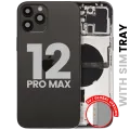 Задня кришка з дрібними деталями для iPhone 12 Pro Max (EU / Global Version) (Used OEM Pull: Grade B) (графітовий)