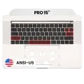 Top Case with Keyboard (ANSI US) For MacBook Pro 15" A1707 (2016-2017) (Used OEM Pull: Grade B/C) (Silver)
