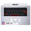 Top Case with Keyboard (ANSI US) For MacBook Pro 15" A1990 (2018-2019) (Used OEM Pull: Grade B/C) (Silver)