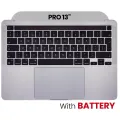 Top Case with Battery and Keyboard (ANSI US) For MacBook Pro 13" A2251 (2020) (Used OEM Pull: Grade A) (Silver)