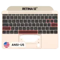 Top Case with Keyboard (ANSI US) and Microphone For MacBook 12" A1534 (2016-2017) (Used OEM Pull: Grade B/C) (Gold)