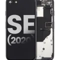 Back Housing W/ Small Components Pre-Installed For iPhone SE (2020) (No Logo) (Aftermarket Plus) (Black)