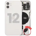 Back Housing W/ Small Parts For iPhone 12 (US Version) (Used OEM Pull: Grade B) (White)