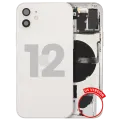 Back Housing W/ Small Parts For iPhone 12 (US Version) (Used OEM Pull: Grade C) (White)