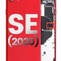 Back Housing W/ Small Components Pre-Installed For iPhone SE (2020) (Used OEM Pull: Grade C) (Red)