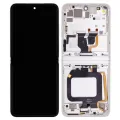 Main OLED Assembly With Frame For Motorola Razr 2023 / Razr 40 (XT2323 / 2023) (Genuine OEM) (Vanilla Cream)