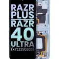 Inner OLED Assembly With Frame For Motorola Moto Razr Plus 2023 / Razr 40 Ultra (XT2321 / 2023) (Genuine OEM) (Glacier Blue)