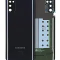 Back Cover Glass With Camera Lens For Samsung Galaxy A41 (A415 / 2020) (Service Pack) (Prism Crush Black)