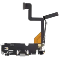 Charging Port Flex Cable For iPhone 14 Pro (Used OEM Pull) (Silver)