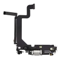 Charging Port Flex Cable For iPhone 14 Pro Max (Used OEM Pull) (Silver)