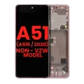 OLED Assembly With Frame For Samsung Galaxy A51 5G (A516 / 2020) (Non-Verizon 5G UW Frame) (6.46") (Aftermarket Plus) (Prism Cube Pink)