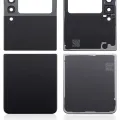 Top & Bottom Back Cover Glass With Camera Lens For Samsung Galaxy Z Flip 3 5G (Aftermarket Plus) (Phantom Black)