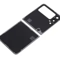 Top & Bottom Back Cover Glass With Camera Lens For Samsung Galaxy Z Flip 3 5G (Aftermarket Plus) (Phantom Black)