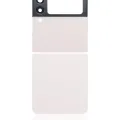 Top & Bottom Back Cover Glass With Camera Lens For Samsung Galaxy Z Flip 3 5G (Aftermarket Plus) (White)