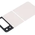Top & Bottom Back Cover Glass With Camera Lens For Samsung Galaxy Z Flip 3 5G (Aftermarket Plus) (White)