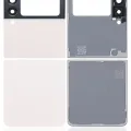 Top & Bottom Back Cover Glass With Camera Lens For Samsung Galaxy Z Flip 3 5G (Aftermarket Plus) (White)