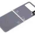 Top & Bottom Back Cover Glass With Camera Lens For Samsung Galaxy Z Flip 3 5G (Aftermarket Plus) (White)