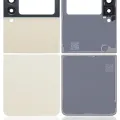 Top & Bottom Back Cover Glass With Camera Lens For Samsung Galaxy Z Flip 3 5G (Aftermarket Plus) (Cream)