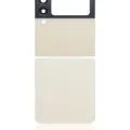 Top & Bottom Back Cover Glass With Camera Lens For Samsung Galaxy Z Flip 3 5G (Aftermarket Plus) (Cream)