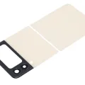 Top & Bottom Back Cover Glass With Camera Lens For Samsung Galaxy Z Flip 3 5G (Aftermarket Plus) (Cream)