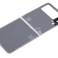 Top & Bottom Back Cover Glass With Camera Lens For Samsung Galaxy Z Flip 3 5G (Aftermarket Plus) (Cream)