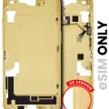 Mid-Frame Housing W/ Small Parts For iPhone 14 (US Version) (Used OEM Pull: Grade A) (Yellow)