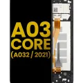 LCD Assembly With Frame For Samsung Galaxy A03 Core (A032 / 2021) (Refurbished) (Black)