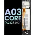 LCD Assembly With Frame For Samsung Galaxy A03 Core (A032 / 2021) (Service Pack) (Black)
