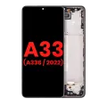 Дисплейний модуль (OLED) з рамкою для Samsung Galaxy A33 5G (A336 / 2022) (Aftermarket Plus) (чорний)