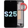 Дисплейний модуль (OLED) з рамкою для Samsung Galaxy S25 5G (US & International) (Service Pack) (Silver Shadow)